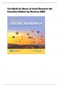 Test Bank for Basics of Social Research 4th  Canadian Edition by Neuman ISBN
