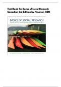 Test Bank for Basics of Social Research  Canadian 3rd Edition by Neuman ISBN
