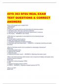 ISYS 363 SFSU REAL EXAM  TEST QUESTIONS & CORRECT  ANSWERS
