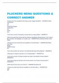 PLUCKERS MENU QUESTIONS &  CORRECT ANSWER