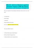 DMLSS: Defense Medical Logistics Standard Support (DMLSS) Basics Questions and Answers Graded A+