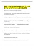 NAB EXAM COMPREHENSIVE REVIEW EXAM QUESTIONS AND ANSWERS.
