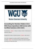 Accounting for Decision Makers C213 WGU Exam Questions (500 terms) with Certified Solutions 2023-2024. 