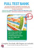 Test Bank For Nursing Leadership Management and Professional Practice for the LPN LVN 7th Edition Dahlkemper, 9781719641487, All Chapters with Answers and Rationals . 