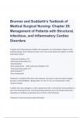 Test Bank for Brunner & Suddarth's Textbook of Medical-Surgical Nursing, 14th Edition Chapter 28: Management of Patients with Structural, Infectious, and Inflammatory Cardiac Disorders |Latest Updated Guide