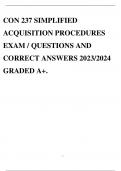 CON 237 SIMPLIFIED ACQUISITION PROCEDURES EXAM / QUESTIONS AND CORRECT ANSWERS 2023/2024 GRADED A+.