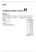 AQA GCSE COMBINED SCIENCE: TRILOGY H Higher Tier Biology Paper 2H 8464-B-2H-QP-CombinedScienceTrilogy-G-9Jun23