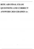 PTU RITE AID FINAL EXAM QUESTIONS AND CORRECT ANSWERS 
