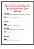 Exam 1: NUR2502/ NUR 2502 (New 2023/ 2024 Update) Multidimensional Care III/  MDC 3 Exam| Questions and Verified Answers| 100% Correct| Graded A- Rasmussen 