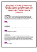 Final Exam: NUR2502/ NUR 2502 (New 2023/ 2024 Update) Multidimensional Care  III/ MDC 3 Exam| Questions and Verified Answers| 100% Correct| Graded A- Rasmussen 