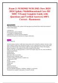 Exam 2: NUR2502/ NUR 2502 (New 2023/ 2024 Update) Multidimensional Care III/  MDC 3 Exam| Complete Guide with Questions and Verified Answers| 100% Correct - Rasmussen  