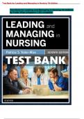 Test Bank for Leading and Managing in Nursing 7th Edition by Yoder Wise : Complete Solution( Chapters 1:30): Updated A+ Score Guide