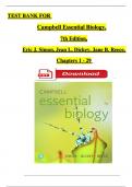 TEST BANK For Campbell Essential Biology with Physiology, 7th Edition, Eric J. Simon, Jean L. Dickey, All Chapters 1 - 29, Complete Newest Version