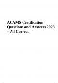 ACAMS CERTIFICATION EXAM QUESTIONS AND ANSWERS (2023) (VERIFIED ANSWERS BY EXPERT)