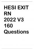 HESI EXIT  RN 2022 V3 160 Questions