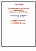 Test Bank for International Human Resource Management, 6th Edition Tarique (All Chapters included)
