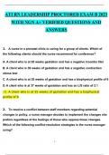 ATI RN LEADERSHIP PROCTORED EXAM B 2023 WITH NGN A+ VERIFIED QUESTIONS AND ANSWERS