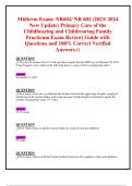 Midterm Exam: NR602/ NR 602 (2023/ 2024 New Update) Primary Care of the  Childbearing and Childrearing Family Practicum Exam Review| Guide with  Questions and 100% Correct Verified Answers () 