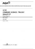 AQA GCSE COMBINED SCIENCE: TRILOGY 8464/P/1F Physics Paper 1F Mark scheme June 2023