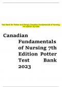 Canadian Fundamentals of Nursing 7th Edition Potter Test Bank 2023 7th Edition by Astle Test Bank for Potter and Perry's Canadian Fundamentals of Nursing, Canadian Fundamentals of Nursing 7th Edition Potter Test Bank Canadian Fundamentals of Nursing 7t