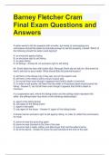 Barney Fletcher Cram Final Exam Questions and Answers 