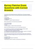 Barney Fletcher Exam Questions with Correct Answers 