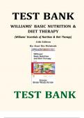 Test Banks For WILLIAMS BASIC NUTRITION & DIET THERAPY (Williams Essentials of Nutrition & Diet Therapy) 15th and 16th Edition By: Staci Nix McIntosh Latest Verified Review 2023 Practice Questions and Answers for Exam Preparation, 100% Correct with Explan