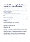  WGU C213 Accounting for Decision Makers PVAC Study Guide 2024 