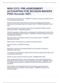 WGU C213. PRE-ASSESSMENT: ACCOUNTING FOR DECISION MAKERS PVAC Accurate 100%
