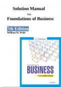 Solution Manual for Foundations of Business 7th Edition by William M. Pride |2024|