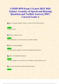 COMD 5070 Exam 3 (Latest 2023/ 2024 Update) Acoustics of Speech and Hearing| Questions and Verified Answers| 100% Correct| Grade A