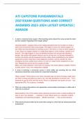 ATI CAPSTONE FUNDAMENTALS 2O21EXAM QUESTIONS AND CORRECT ANSWERS 2023-2024 LATEST UPDATES | AGRADE 