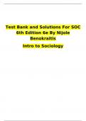 Test Bank and Solutions For SOC 6th Edition 6e By Nijole Benokraitis Intro to Sociology