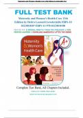 Test Bank for Maternity & Women’s Health Care, 13th Edition, Lowdermilk
