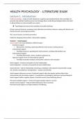 Summary Health Psychology Literature (Master Health Sciences VU)
