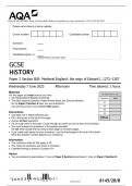 AQA GCSE HISTORY Paper 2 Section B/B: Medieval England: the reign of Edward I, 1272–1307 QP 2023 ACTUAL PAPER