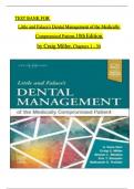 TEST BANK For Little and Falace's Dental Management of the Medically Compromised Patient, 10th Edition by Craig Miller, Verified Chapters 1 - 30, Complete Newest Version