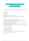 AAB MT Immunology Review Exam Questions and Answers