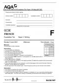 AQA GCSE FRENCH Foundation Tier Paper 4 Writing QP 2023