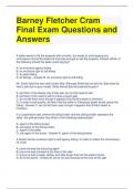 Barney Fletcher Cram Final Exam Questions and Answers