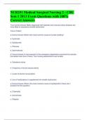 NUR251 Medical Surgical Nursing 2 - CDU Sem 1 2013 Exam Questions with 100% Correct Answers 