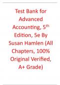 Test Bank  for Advanced Accounting 5th edition By Susan Hamlen (All Chapters, 100% Original Verified, A+ Grade)