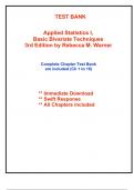 Test Bank for Applied Statistics I, Basic Bivariate Techniques, 3rd Edition Warner (All Chapters included)