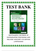 BONTRAGER'S TEXTBOOK OF RADIOGRAPHIC POSITIONING AND RELATED ANATOMY 9TH EDITION LAMPIGNANO TEST BANK