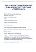 A&P:1 ULTIMATE COMPREHENSIVE  FINAL EXAM STUDY GUIDE Q&S  LATEST MANUAL