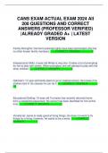 CANS EXAM ACTUAL EXAM 2024 All 200 QUESTIONS AND CORRECT ANSWERS (PROFESSOR VERIFIED) |ALREADY GRADED A+ | LATEST VERSION