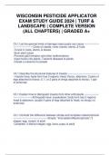 WISCONSIN PESTICIDE APPLICATOR EXAM STUDY GUIDE 2024 | TURF & LANDSCAPE | COMPLETE VERSION (ALL CHAPTERS) | GRADED A+