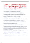 HESI A2 (Anatomy & Physiology)  V1/V2 2024 |Questions with Verified  Answers | Graded A+ 