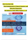 Test Bank For Tietz Fundamentals of Clinical Chemistry and Molecular Diagnostics, 8th Edition by Nader Rifai, Complete Chapters 1 - 49, Updated Newest Version