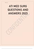 ATI MED SURG QUESTIONS AND ANSWERS 2023.